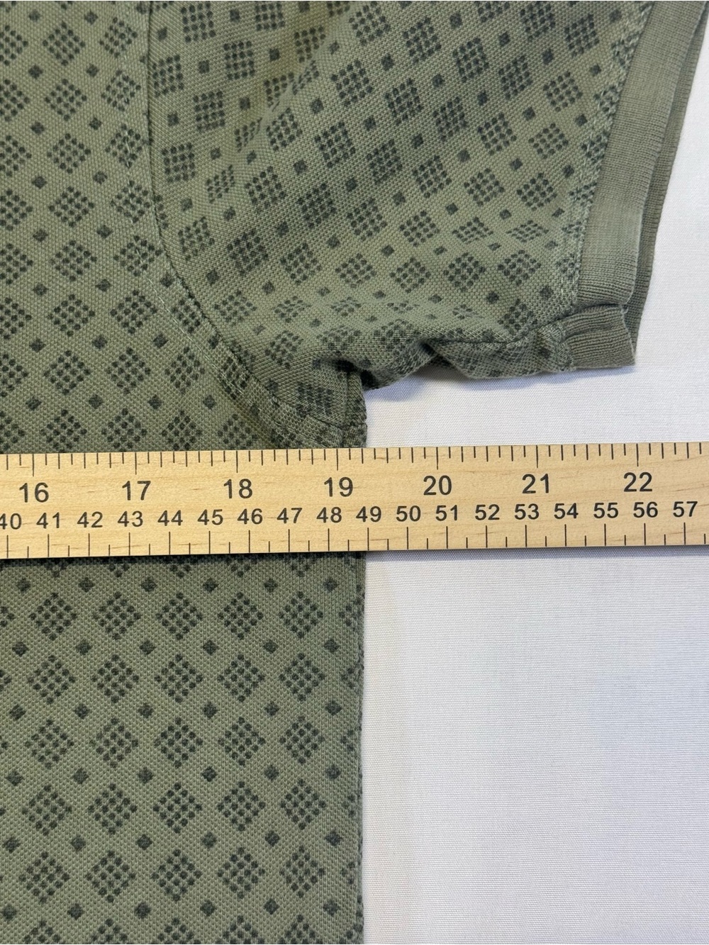 Tommy Hilfiger Olive Green Geometric Print Polo - Picture 2 of 10